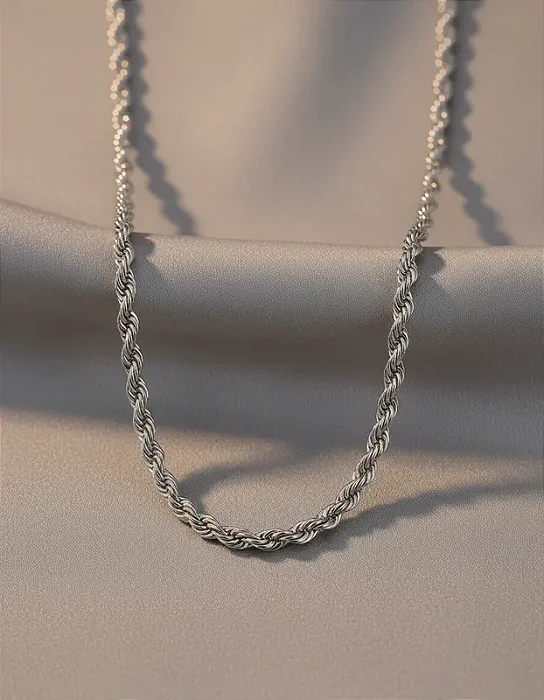 Colar Feminino Cordão Baiano 2,8mm 45cm Aço