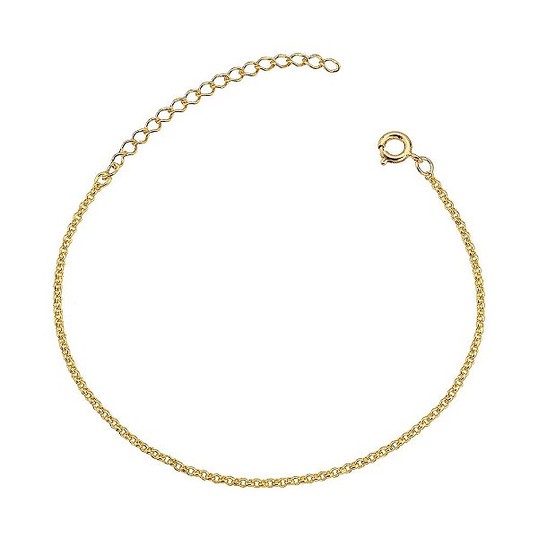 Pulseira Mini Elo Cadeado Banho de Ouro 18K