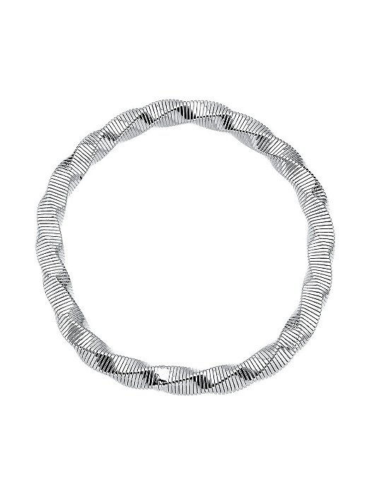 Pulseira Mola Lisa Banho de Ródio Branco