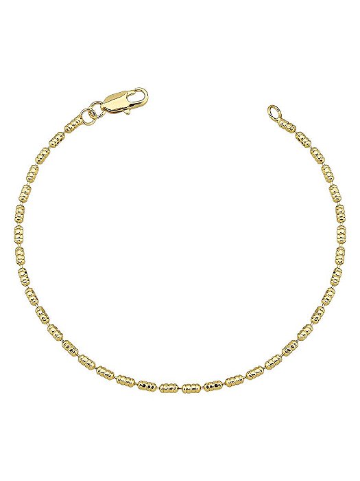 Pulseira Tubo Texturizada Banho de Ouro 18K