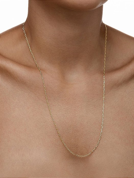 Colar Elo Cartier 60 cm Longo Banho de Ouro 18K