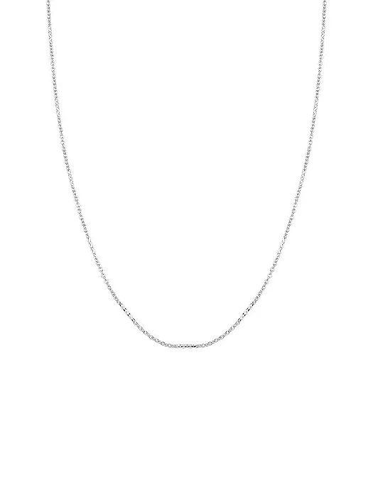 Corrente Modelo Elos Lisos 55cm Banho de Prata