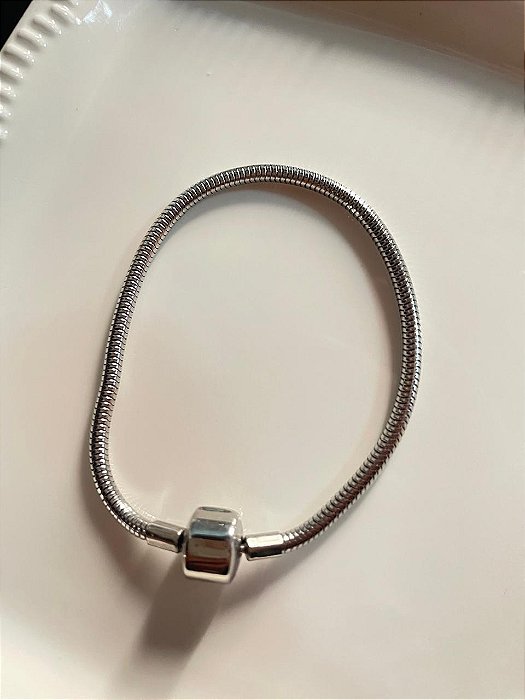 Pulseira Berloque Maleavél Aço Tam 19