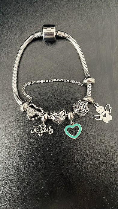 Pulseira Berloque Maleavél Aço Tam 19