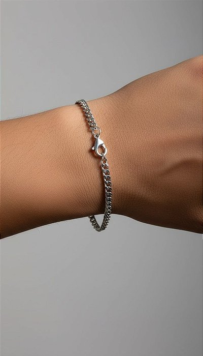 Pulseira Grumezinha 3MM Aço