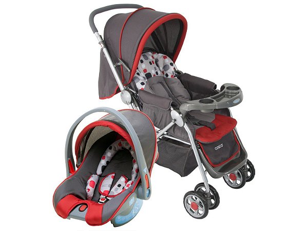 Carrinho de Bebê Passeio Cosco Travel System - Reverse Reclinável 3  Posições p/ Crianças até 15kg - Bebê Mundo Azul