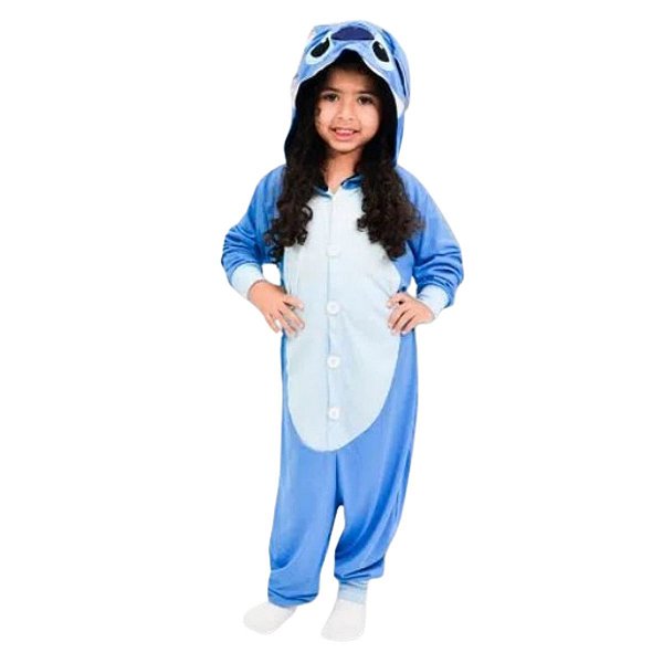 Pijama Macacão Kigurumi Infantil Stitch - 8 anos - Melancia Presentes