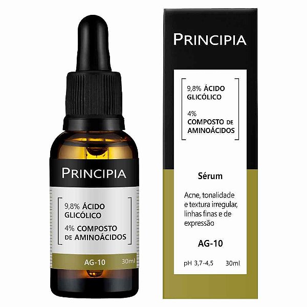 Serum 9,8% Acido Glicolico + Aminoacidos Principia Skincare AG-10 com 30ml