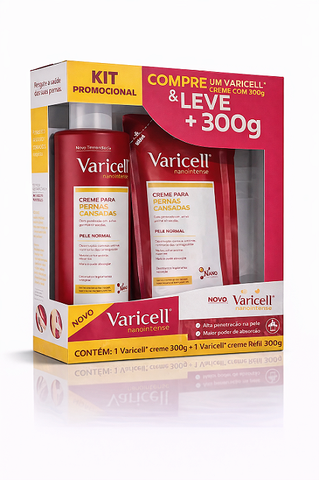 Varicell Nanointense Creme para Pernas Cansadas 300g + Refil 300g