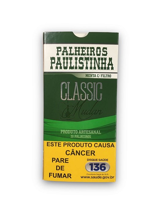 PALHEIROS PAULISTINHA MENTA COM FILTRO - CIGARROS DE PALHA