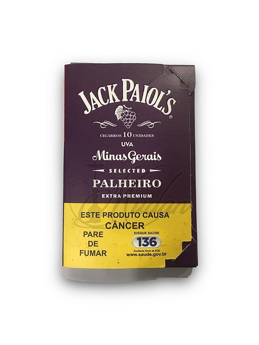 PALHEIROS JACK PAIOL'S UVA - CIGARROS DE PALHA (MAÇO COM 10 UNID)