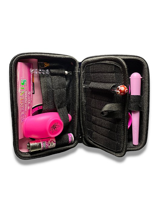 KIT COMPLETO HEAD SHOP - ROSA CLARO COM PRETO - CASE SADHU