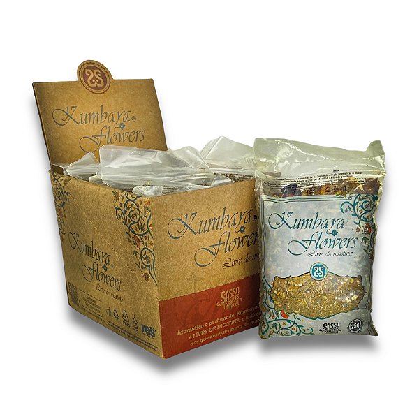 CAIXA TABACO KUMBAYA FLOWERS SASSO 25G - SEM NICOTINA (C/ 10 UNIDADES) - ATACADO