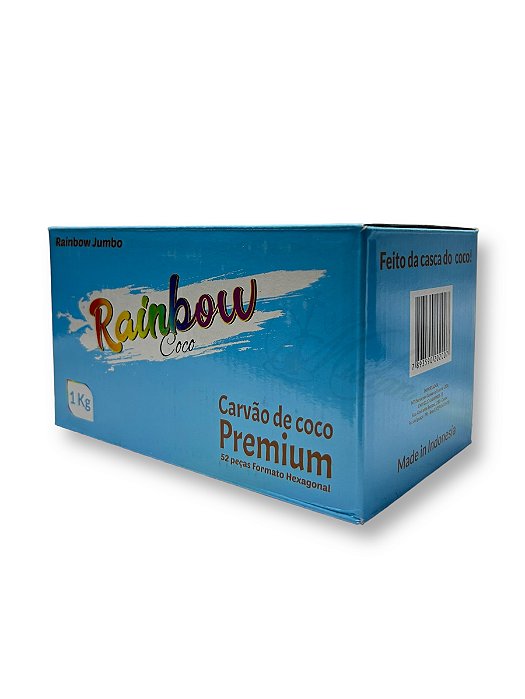 CARVÃO RAINBOW 1KG - CARVÃO DE COCO PARA NARGUILE
