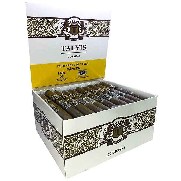 CHARUTO TALVIS CHOCOLATE - CAIXA COM 50 UNIDADES