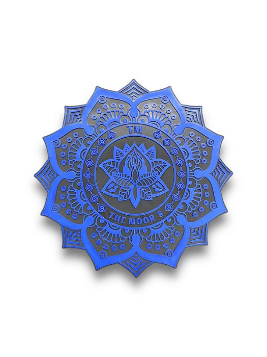 TAPETE DE SILICONE THE MOORS (MANDALA) - AZUL ESCURO COM PRETO
