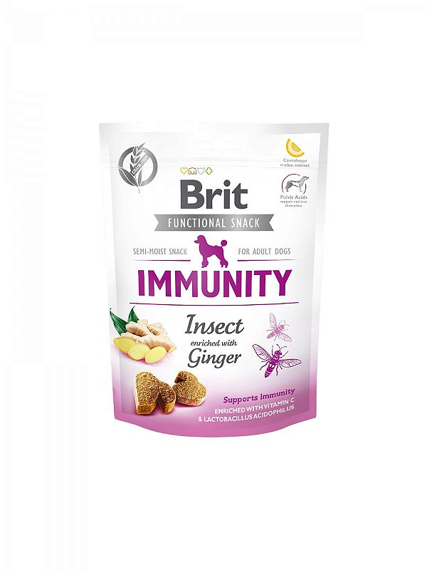 Snack Soft Brit Care Functional Imunidade - Insetos e Gengibre - 150G