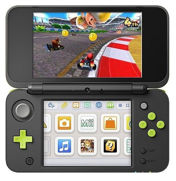 Nintendo 3ds New 2ds Xl Mario Kart 7 Bundle Cor Preto E Verde-limão