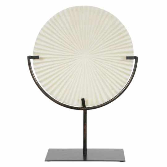 ESCULTURA  POLIRESINA COM QUARTZO BRANCO E PRETO