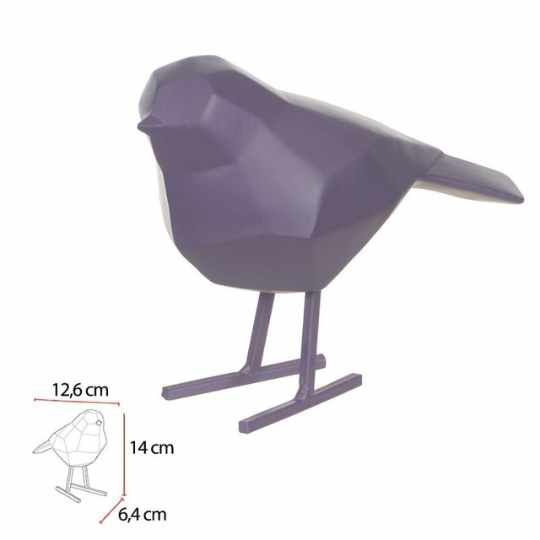 ESCULTURA POLIRESINA PASSARO BERINJELA