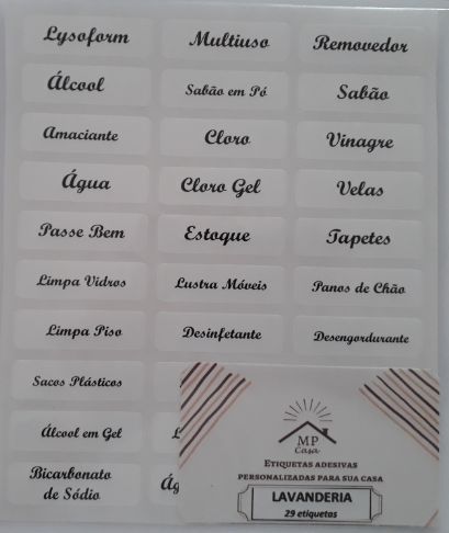 Etiquetas Adesivas Para Organizar a Lavanderia