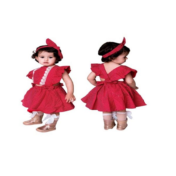 Romper Luxo Poá vermelho