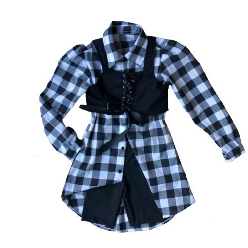 Chamise xadrez preto