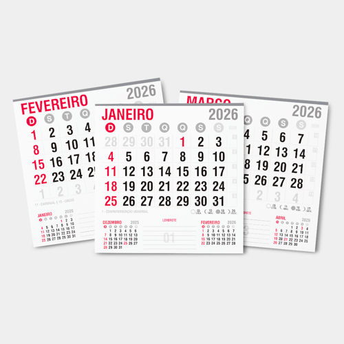 Bloco de Calendário 2026 Comercial