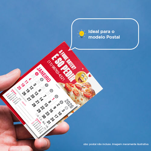 Bloco de Calendário 2026 Tipo Postal