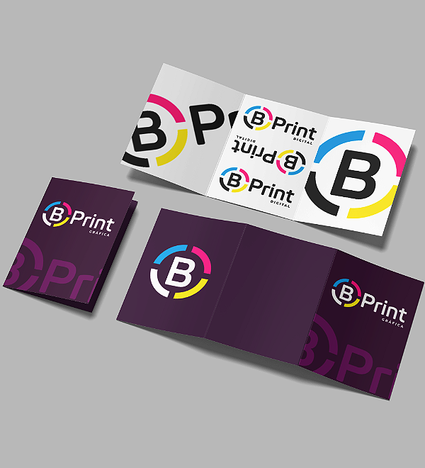Folder com Duas Dobras Tamanho Aberto 600x300mm