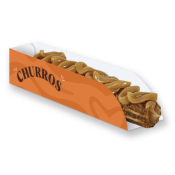 Embalagem Caixa Caixinha Churros Gourmet Laranja