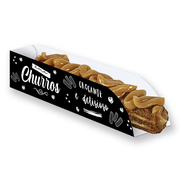 Embalagem Caixa Caixinha Churros Gourmet Preto Giz