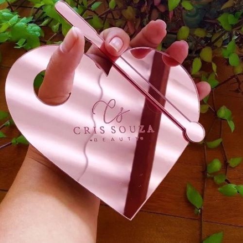 Paleta Maquiagem Mistura Make up Acrílico Espelhado Personalizada com sua Marca