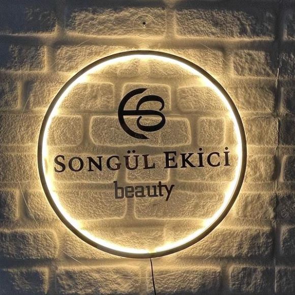 Placa Letreiro LED Redondo 3D Acrílico com sua Logomarca