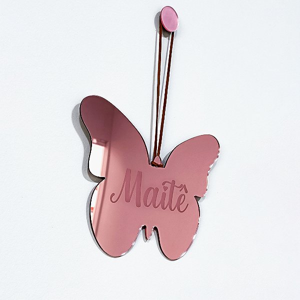 Placa Porta Maternidade Acrílico Borboleta Flâmula - Nome do seu Bebê Personalizado