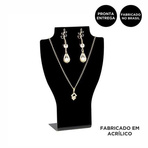 Expositor de Bijuterias em Acrílico Preto