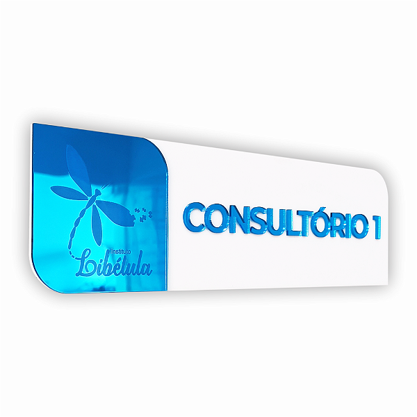 Placa De Sinalização 3D Porta Acrílico 30x9