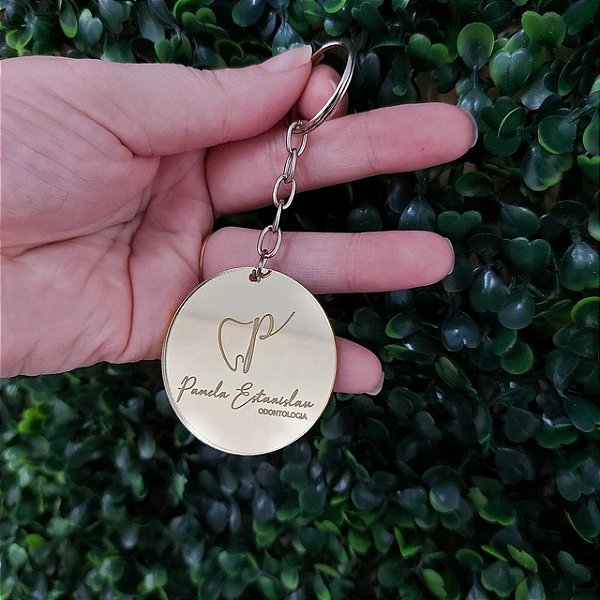 Kit 2 Chaveiros Personalizados em Acrílico Espelhado