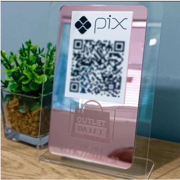 Placa Qr Code Personalizada com sua Logo Base Virada