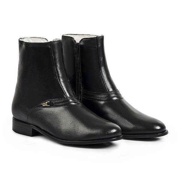 Bota Zíper Cano Médio Preta J Neves Boots