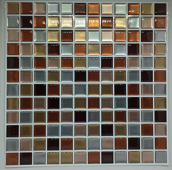 PASTILHA ADESIVA 3D METAL PARIS 30X30CM