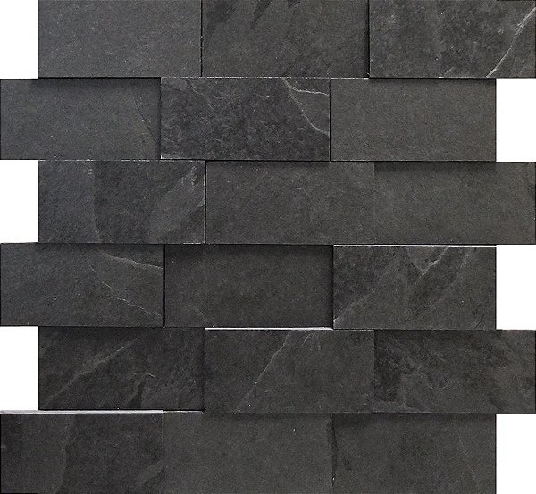 REVESTIMENTO PEDRA NATURAL ARDÓSIA PRETO 30X30CM