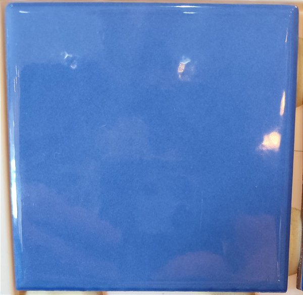 PASTILHA 10X10 CM AZUL ROYAL BRILHANTE AVULSA A GRANEL.