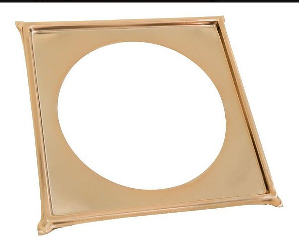 PORTA RALO CLICK 10X10 SUPORTE DOURADO GOLD POLIDO INOX