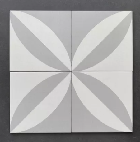 AZULEJO ATLAS ELIPSE CINZA 20X20 OMD16190 DECORADO