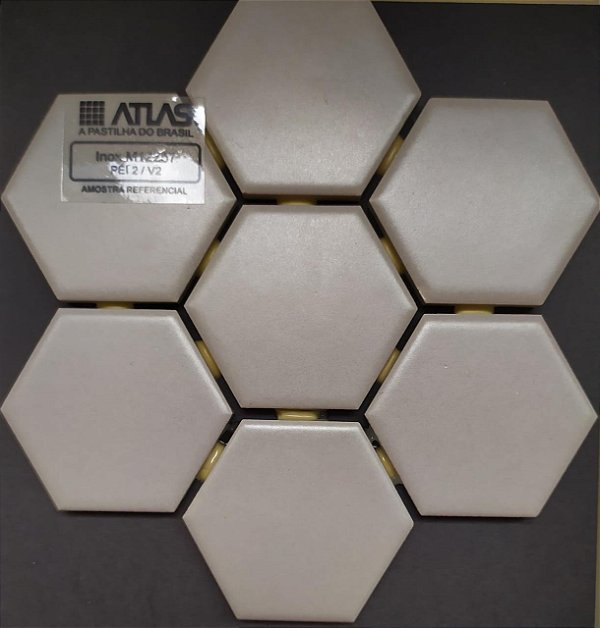 PASTILHA DE PORCELANA ATLAS HEXAGONAL5 INOX M12257 CINZA ACETINADO