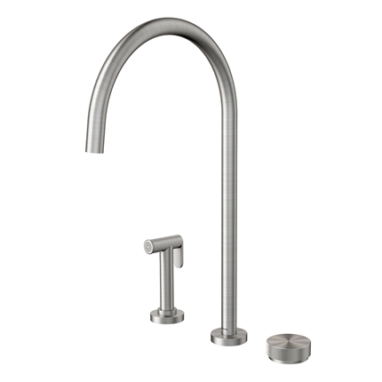 TORNEIRA PARA COZINHA DE MESA COM DUCHA LATERAL MIX&MATCH INOX ESCOVADO