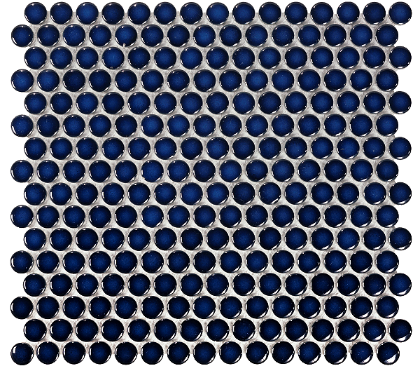 PASTILHA DE PORCELANA 1,8X1,8 REDONDA AZUL BRILHANTE PLACA 30X30CM
