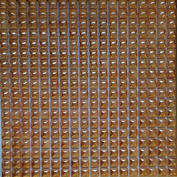 PASTILHA 30X30CM 8MM DECORATIVA DE VIDRO CORAL 1,5X1,5 CM MINI BOLEADA BEGE CARAMELO