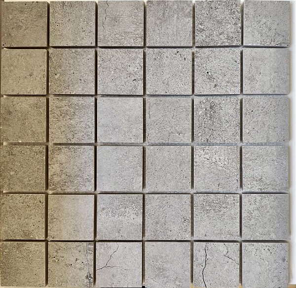 PASTILHA DE PORCELANA MOSAICO SEATTLE GRIS 5X5 ACETINADA CINZA RAJADA 1M²